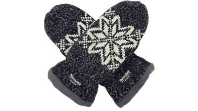 BRUCERIVER Women Snowflake Knit Mittens