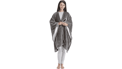 Beautyrest Reversible Electric Wrap Poncho Blanket
