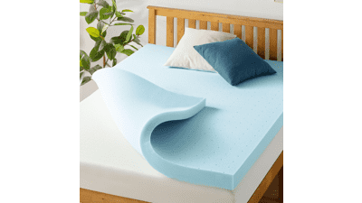 Best Price Mattress 4 Inch Ventilated Memory Foam Mattress Topper, Queen