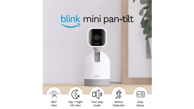 Blink Mini Pan-Tilt Camera | Indoor Plug-in Smart Security Camera with Two-Way Audio, HD Video, Motion Detection, Works with Alexa - White
