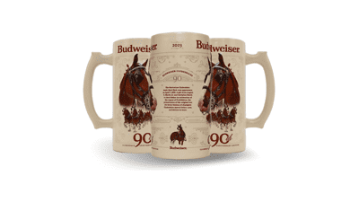 Budweiser 2023 90th Anniversary Limited Edition Collectors SERIES #44 Clydesdale Holiday Stein