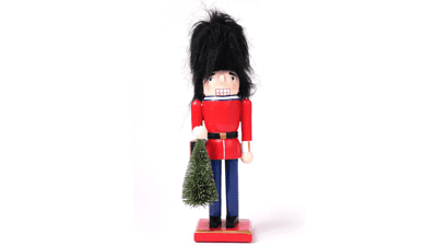 Christmas Nutcracker Figurine Decoration Polyresin Soldier Sculpture Statue Festive Gifts Home Arts 11.8 inch