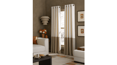 Curtainworks Kendall Color Block Grommet Curtain Panel 84-Inch