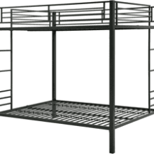 DHP Full over Full Bunk Bed, Metal Frame with Ladder (Black)