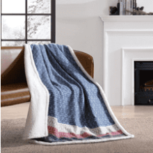 Eddie Bauer Reversible Sherpa & Brushed Fleece Throw Blanket - Lightweight Home Decor for Bed or Couch