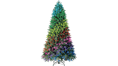 Evergreen Classics 7.5 ft Twinkly Pre-Lit Aspen Pine Christmas Tree with App-Controlled Multi-Color RGB Lights