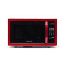 Farberware Countertop Microwave 1000 Watts, 1.1 cu ft - LED Lighting and Child Lock - Metallic Red