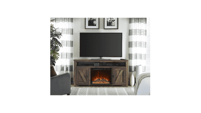 Farmington Electric Fireplace TV Console - Rustic Design - Fits TVs up to 60 inches