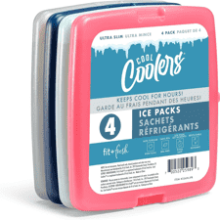 Fit & Fresh Cool Coolers - 4 Pack Slim Ice Packs for Lunch Boxes or Coolers