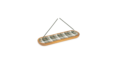Folkulture Christmas Incense Holder, Wooden Incense Tray for Table Decor, Green Plaid
