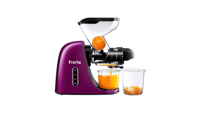 Fretta Cold Press Juicer Extractor, High Juice Yield for Fruit & Vegetable, Nutrient Dense, BPA-Free (Purple)