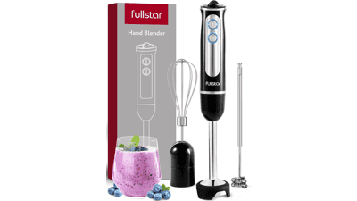 Fullstar 3-in-1 Handheld Electric Immersion Blender - 9-Speed, 500W - Black