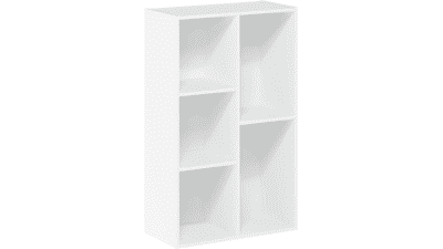 Furinno Luder 5-Cube Bookcase Storage in White