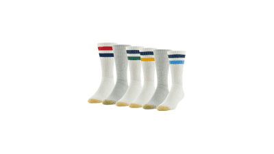 GOLDTOE Men's Cotton Crew Athletic Socks - Multipairs