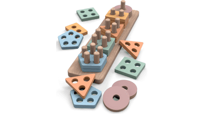 GOPO TOYS Montessori Wooden Sorting and Stacking Toys