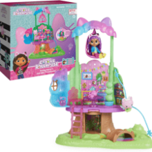 Gabby's Dollhouse Transforming Garden Treehouse Playset with Lights, 2 Figures, 5 Accessories, 1 Delivery, 3 Furniture