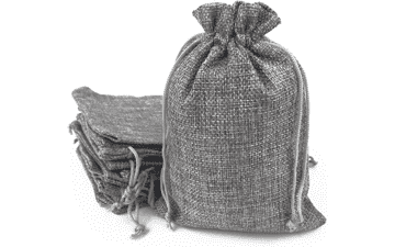 Gold Fortune Burlap Bags with Drawstring Gift Jute bags - Gray, 17X23CM