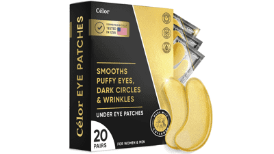 Golden Under Eye Mask - Amino Acid & Collagen - Dark Circles and Puffiness - 20 Pairs