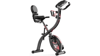 HAPBEAR Folding Exercise Bike with 8-Level Resistance