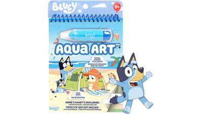 Horizon Group USA Bluey Aqua Art - 4 Reusable Water Art Pages & Pen - Color with Water Book - Water Reveal Activity Book - Paint with Water Books - Doodle Book - No-Mess Art Book