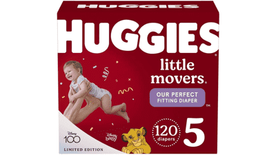 Huggies Little Movers Baby Diapers Size 5, 120 Count