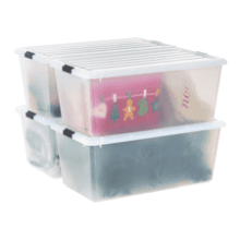 IRIS USA 4 Pack 91qt Large Clear View Plastic Storage Bin