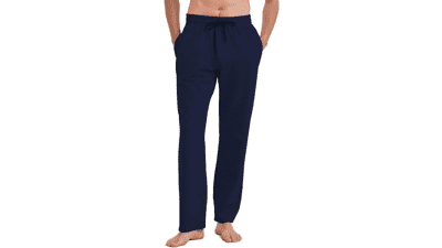 Idtswch Men's Tall Yoga Sweatpants Open Bottom Joggers with Pockets