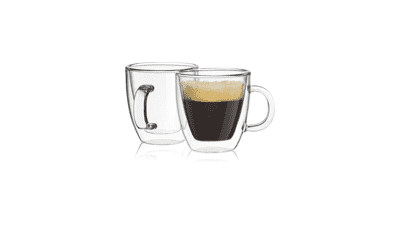 JoyJolt Savor Double Wall Insulated Espresso Mugs (Set of 2)