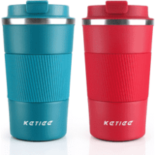 KETIEE 12oz Travel Coffee Mug Spill Proof with Seal Lid