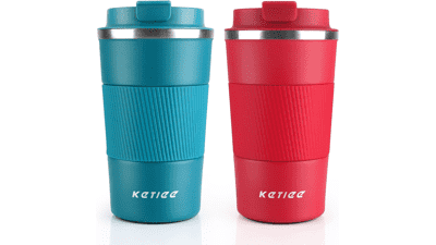 KETIEE 12oz Travel Coffee Mug Spill Proof with Seal Lid