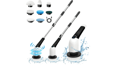 Keimi Electric Spin Scrubber with 8 Replaceable Brush Heads