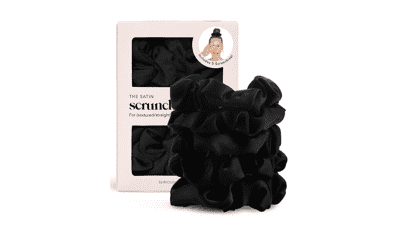 Kitsch Satin Hair Scrunchies for Women 5 Pack