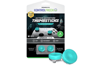 KontrolFreek Lotus Xbox One Xbox Series X Controller Performance Thumbsticks 2 Mid-Rise Concave Teal Clear