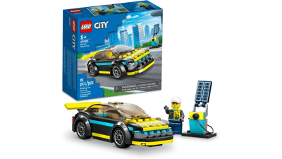 LEGO City Electric Sports Car 60383 - Toy for 5+ Years - Race Car Set with Racing Driver Minifigure - Building Toys