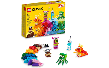 LEGO Classic Creative Monsters Building Toy Set - 5 Monster Mini Build Ideas - Inspiring Creative Play for Kids 4+ - Fun Halloween Gift