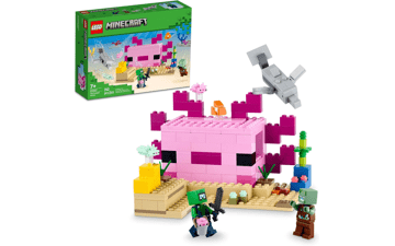 LEGO Minecraft Axolotl House 21247 Building Toy Set - Creative Adventures at Colorful Underwater Base with Diver Explorer, Dolphin, Drowned - Minecraft Toy for 7-Year-Old Kids