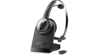 LEVN Bluetooth 5.0 Headset with Microphone (AI Noise Cancelling)