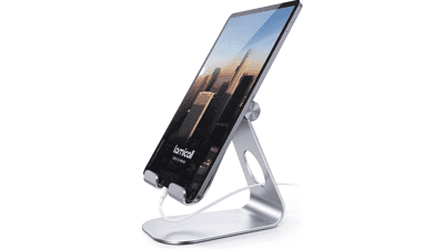 Lamicall Tablet Stand - Adjustable Holder for iPad Pro, Air, Mini, Nexus, Tab - Silver