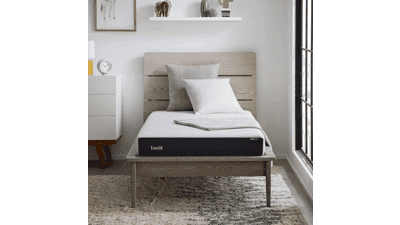 Lucid 6 Inch Twin Mattress - Firm Gel Memory Foam - Bamboo Charcoal - CertiPur Certified