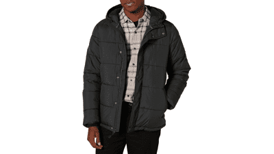 Men's Heavyweight Hooded Puffer Coat - Amazon Essentials