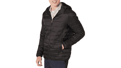 Men's Lightweight Water-Resistant Packable Hooded Puffer Jacket