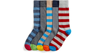 Men's Patterned Socks, 5 Pairs - Amazon Essentials (Previously Goodthreads)