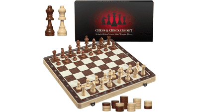 Meuzhen Magnetic Chess Set with Checkers - 16