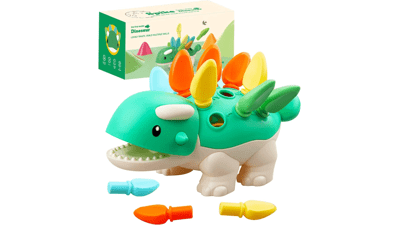 Montessori Dinosaur Learning Activities - Sensory Fine Motor Skills Developmental Toys for Toddlers - Gifts for 6-24 Month Old Boys and Girls