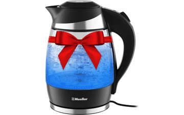 Mueller Ultra Kettle: M99S 1500W Electric Kettle with SpeedBoil Tech, 1.8L Cordless, LED Light, Borosilicate Glass