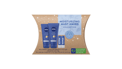 NIVEA Moisturizing Must-Haves Gift Set, Hand Cream and Lip Balm 4 Piece