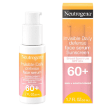 Neutrogena Invisible Daily Defense Face Serum SPF 60+ for Even Skin Tone, Oil-Free, Non-Greasy, 1.7 fl. Oz