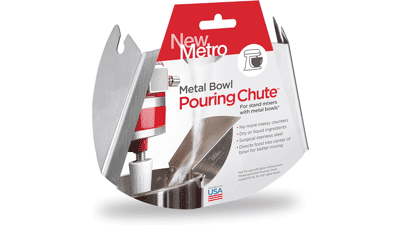 New Metro Design PC-10 Pouring Chute for KitchenAid Stand Mixer with Stainless Steel Bowl - Silver