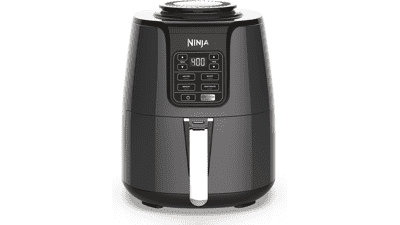 Ninja AF101 Air Fryer - Crisps, Roasts, Reheats, Dehydrates - Quick, Easy Meals - 4 Quart Capacity - High Gloss Finish - Grey