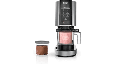Ninja NC301 CREAMi Ice Cream Maker with 7 One-Touch Programs and (2) Pint Containers - Silver